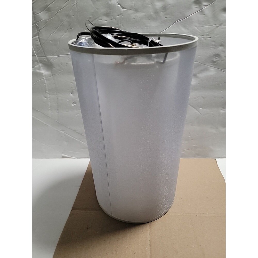 White Shimmery Cylinder Pendant Light Double Layer LS-C240-WH
